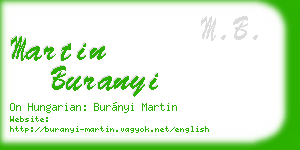 martin buranyi business card