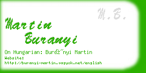 martin buranyi business card